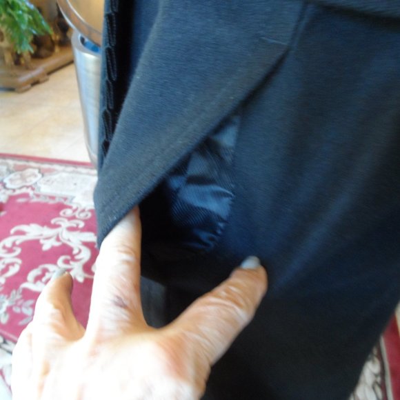 Banana Republic Black Wool Pea Coat w/Ruffle Detail Size XS - Picture 10 of 16